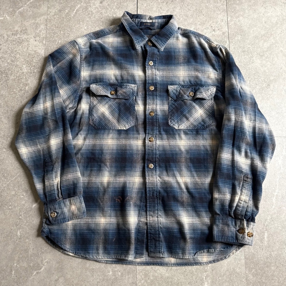 Pendleton Burnside Shadow Plaid Flannel Shirt Size L